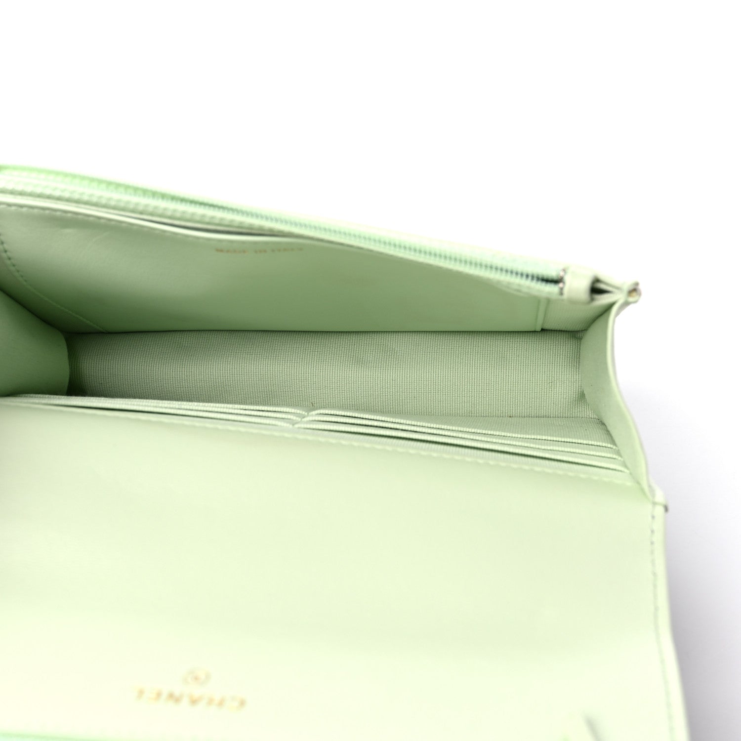 Chanel Lambskin Quilted Chanel 19 Wallet On Chain WOC Light Green 5 of 12