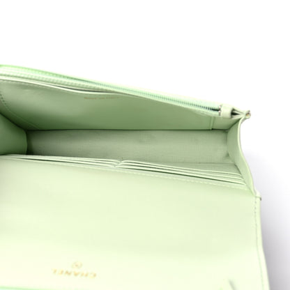 Chanel Lambskin Quilted Chanel 19 Wallet On Chain WOC Light Green 5 of 12