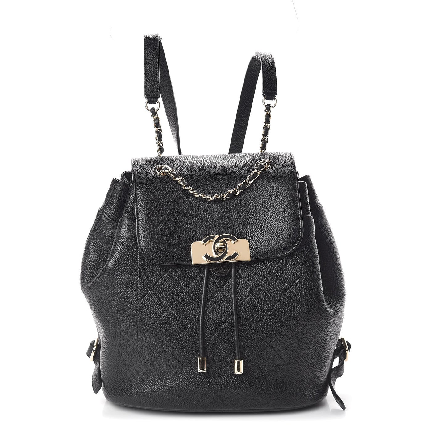 Caviar Stitched Backpack Black