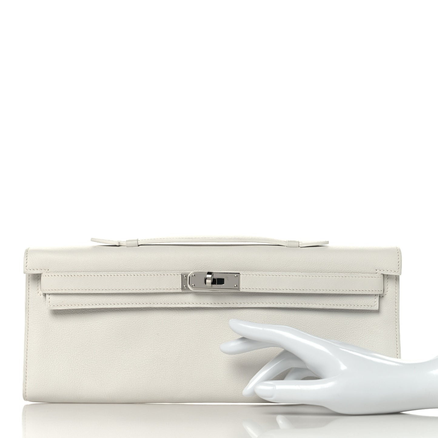 Swift Kelly Cut Clutch Pochette White