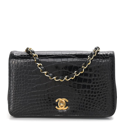 Chanel Shiny Crocodile Evening Flap Black 1 of 11
