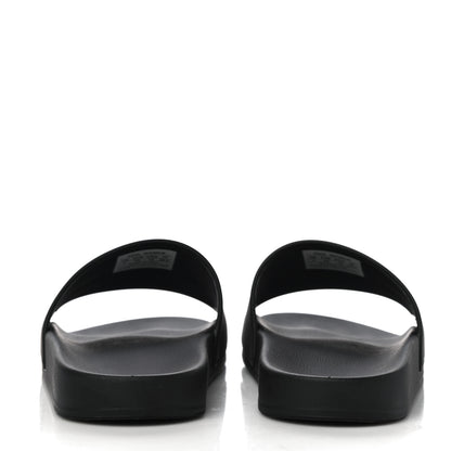 Balenciaga Rubber Womens Logo Pool Slide Sandals 40 Black White 6 of 11