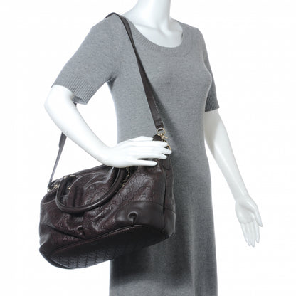 Gucci Guccissima Large Sukey Top Handle Bag Dark Brown 3 of 9