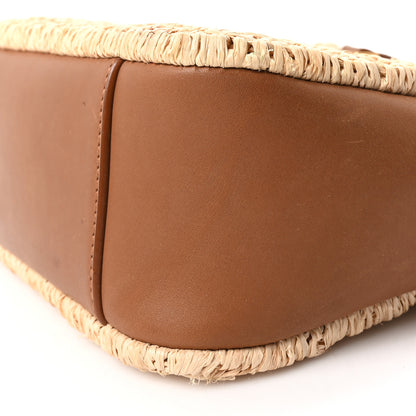 Saint Laurent Raffia Calfskin Le 5 A 7 Baby Hobo  Natural Brick 11 of 12