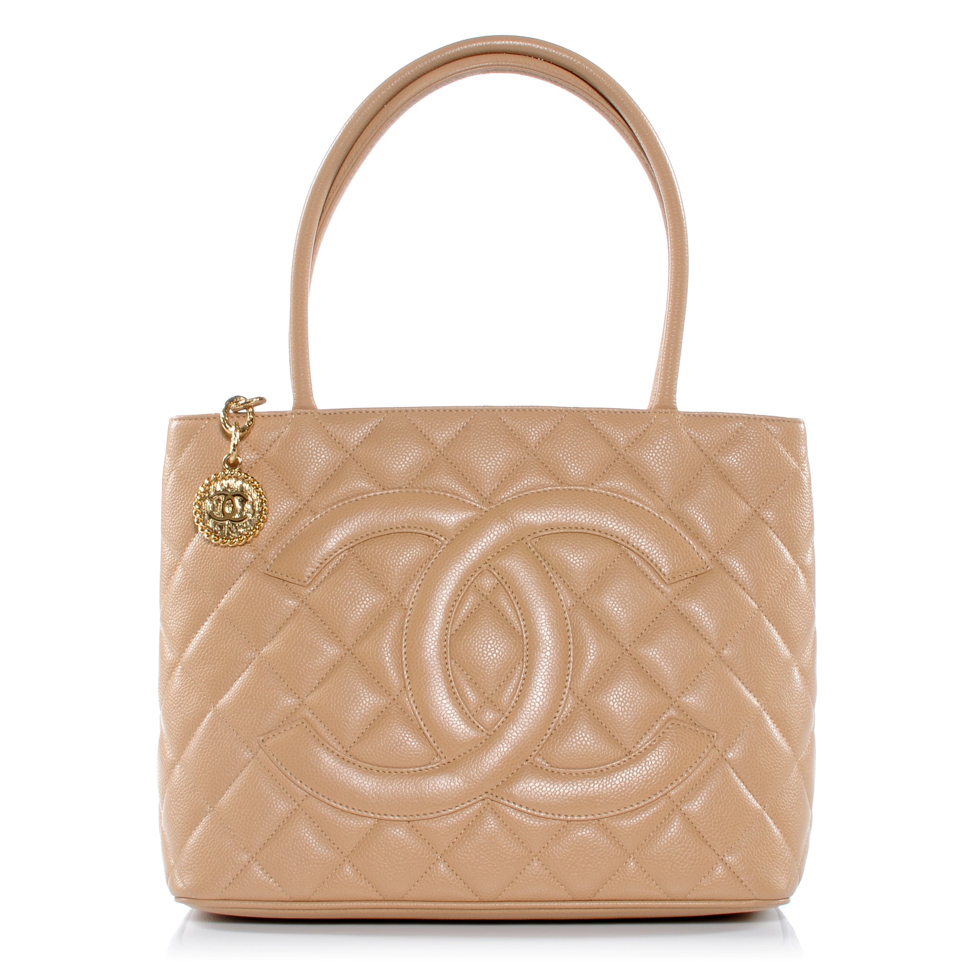 Chanel Caviar Quilted Medallion Tote Beige 1 of 7