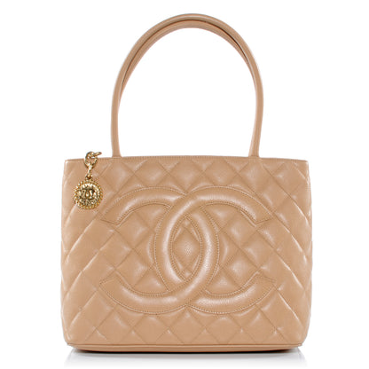 Chanel Caviar Quilted Medallion Tote Beige 1 of 7