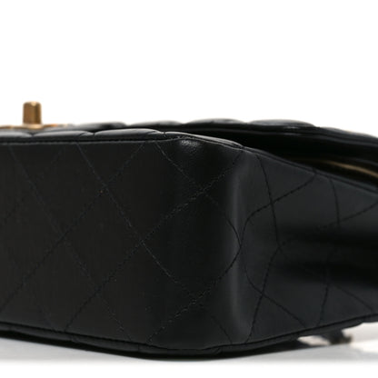 Chanel Lambskin Quilted Medium Rue Cambon Charms Double Flap Black 10 of 10