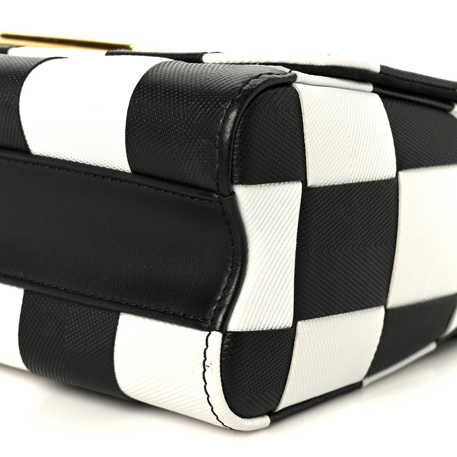 Louis Vuitton Calfskin Damier Tressage Twist Shoulder Bag MM Black White 10 of 10