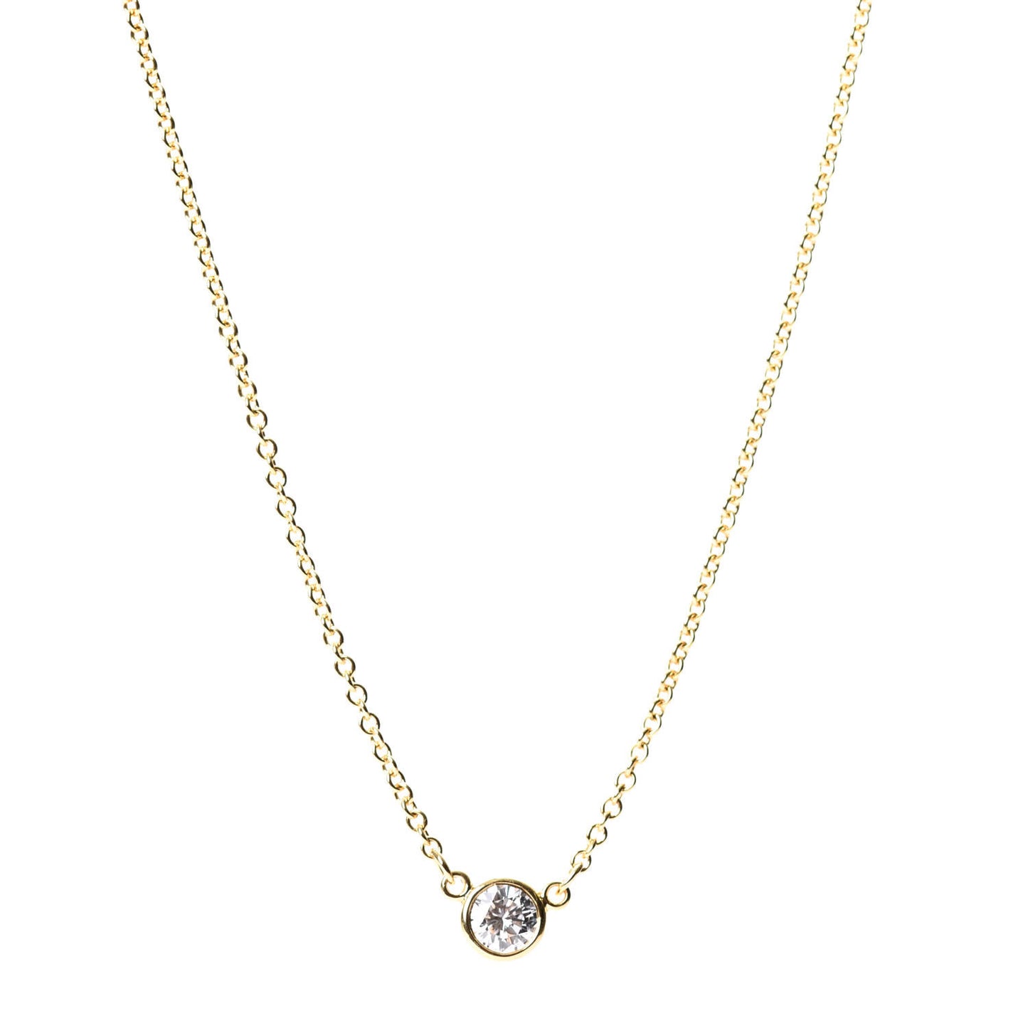 18K Yellow Gold Diamond .12ct Elsa Peretti Diamonds by the Yard Pendant Necklace