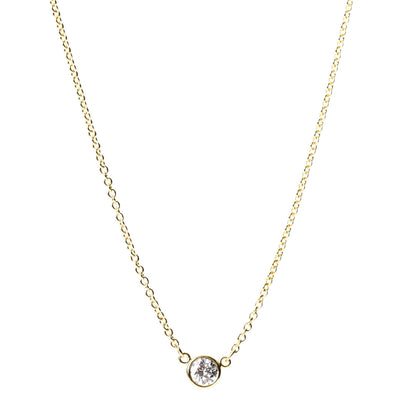 Tiffany 18K Yellow Gold Diamond .12ct Elsa Peretti Diamonds by the Yard Pendant Necklace 1 of 5