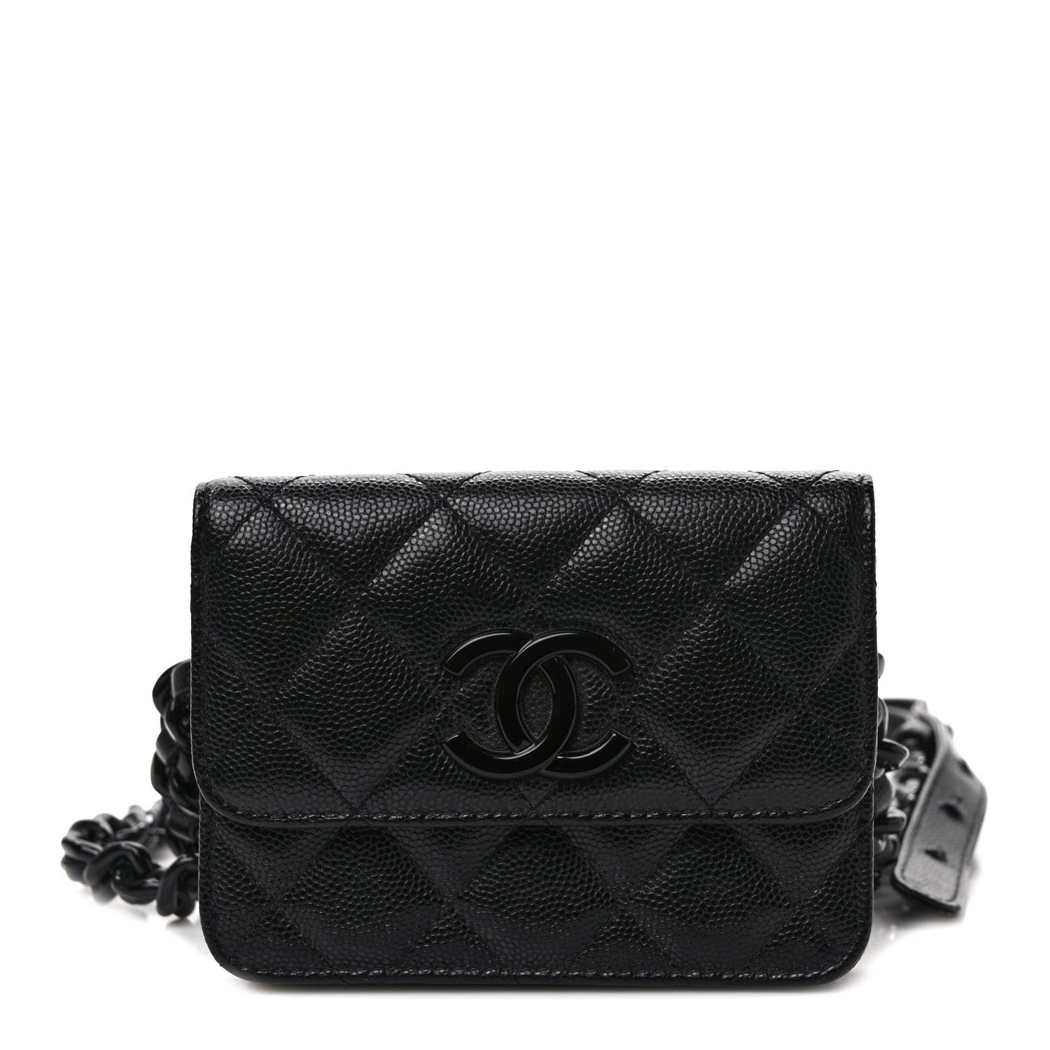 Chanel Caviar Quilted My Everything Belt Flap Card Holder Black 1 of 8