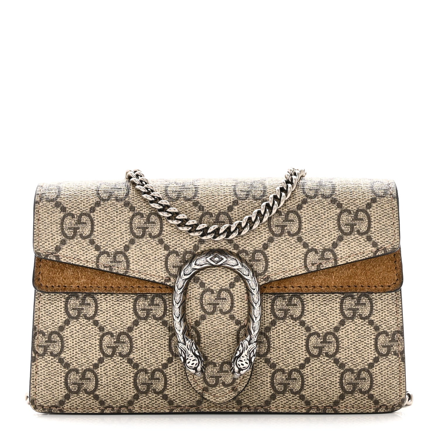 Gucci GG Supreme Monogram Super Mini Dionysus Shoulder Bag Taupe 1 of 9