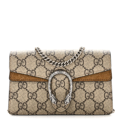 Gucci GG Supreme Monogram Super Mini Dionysus Shoulder Bag Taupe 1 of 9