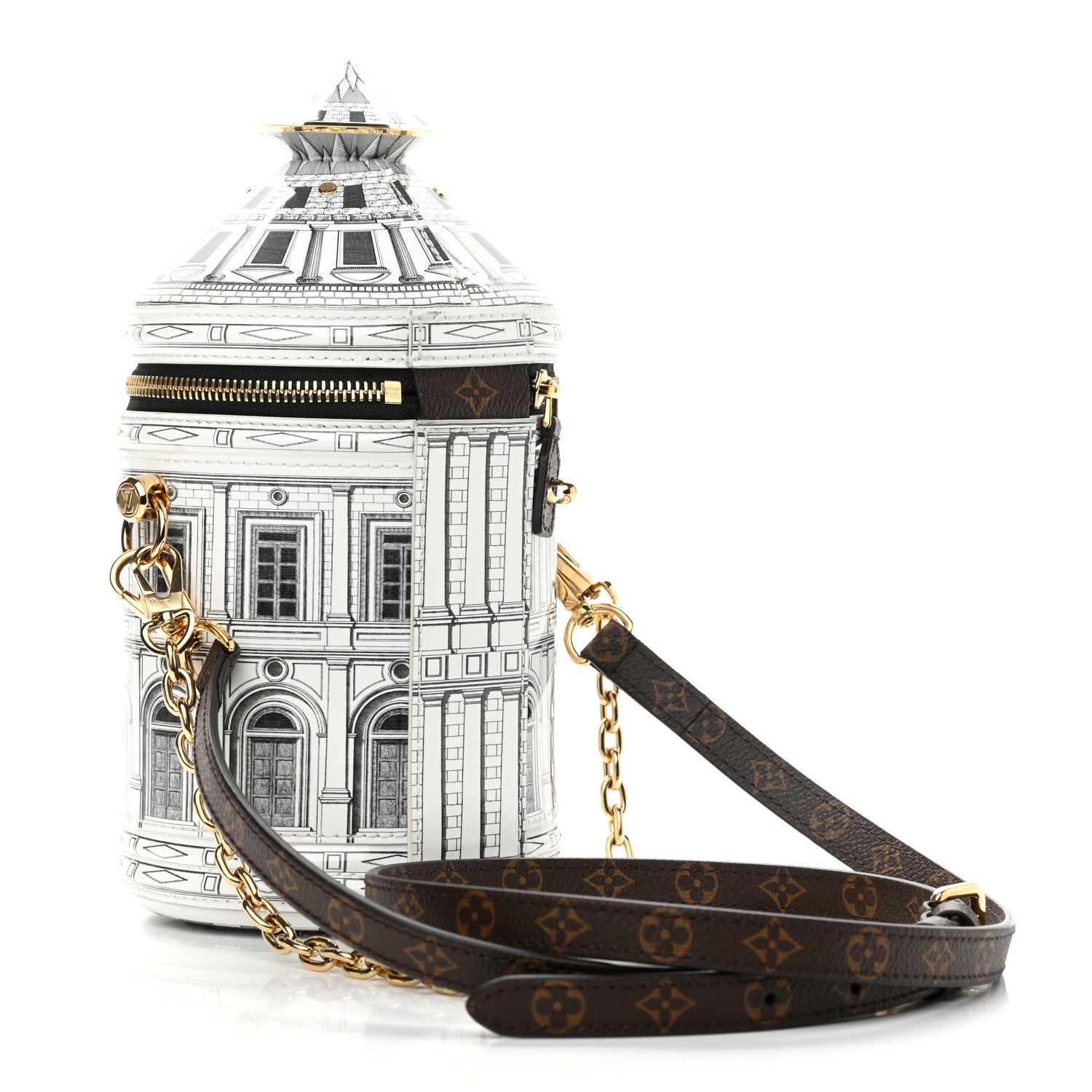 Louis Vuitton X FORNASETTI Calfskin Architettura Cannes Black White 3 of 10