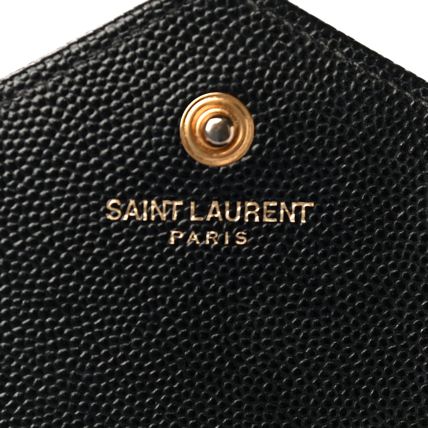 Saint Laurent Grain De Poudre Matelasse Chevron Monogram Chain Wallet Black 6 of 13