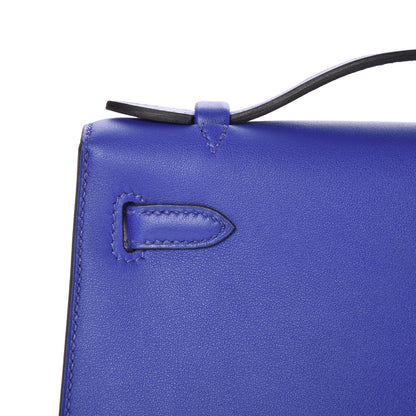Hermes Swift Kelly Pochette Clutch Bleu Electrique 23 of 26