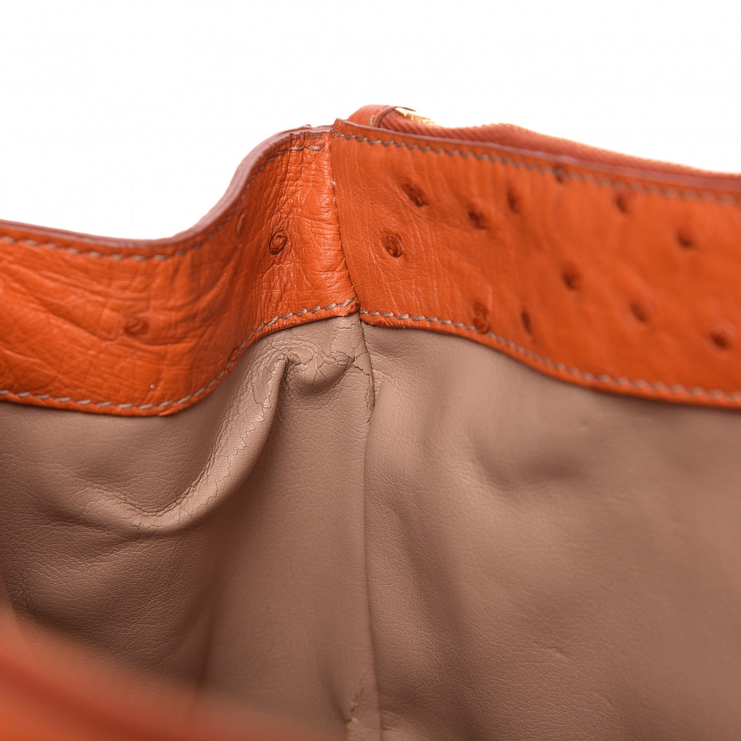 Ostrich Double Zip Tote Papaya