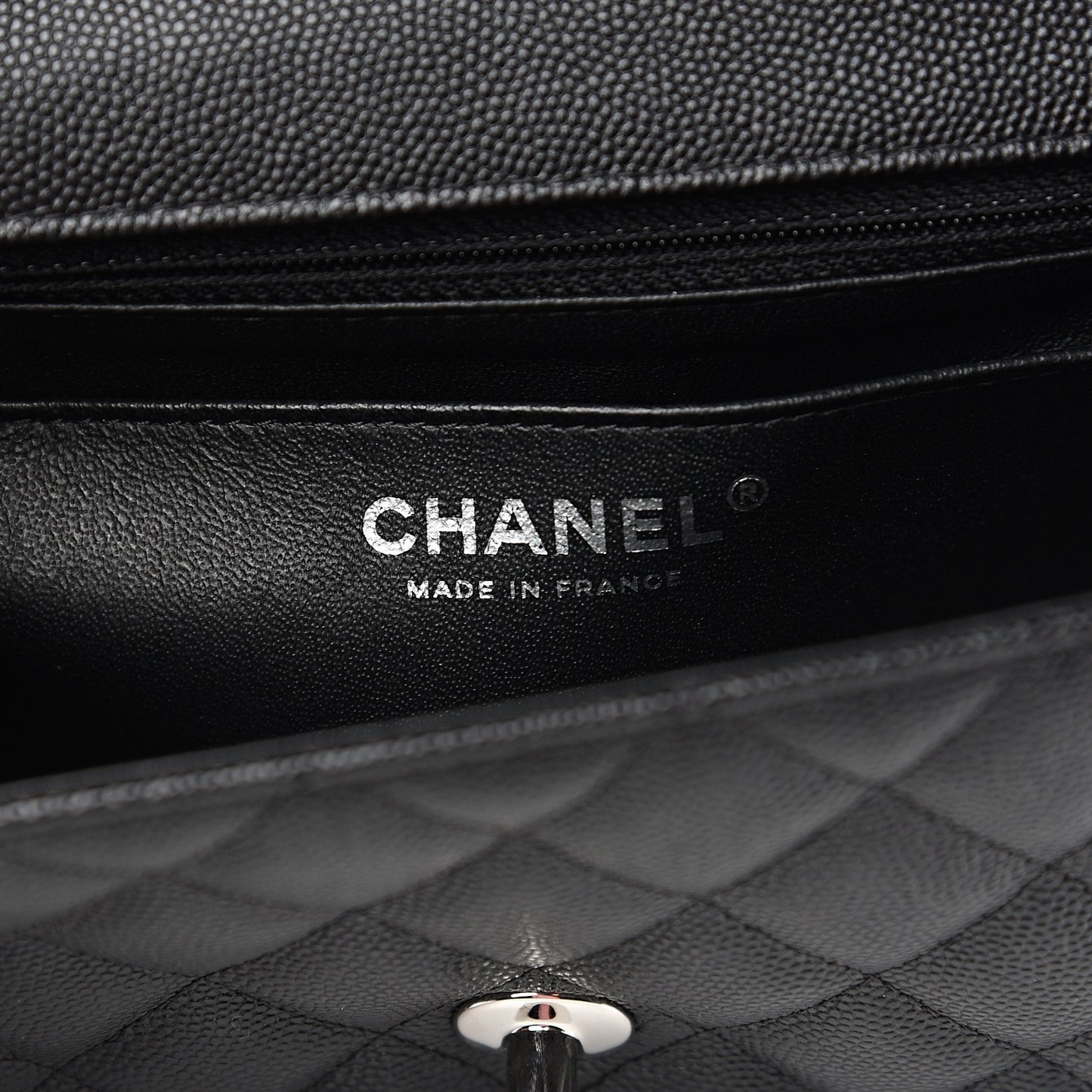 Caviar Quilted Mini Rectangular Flap Black