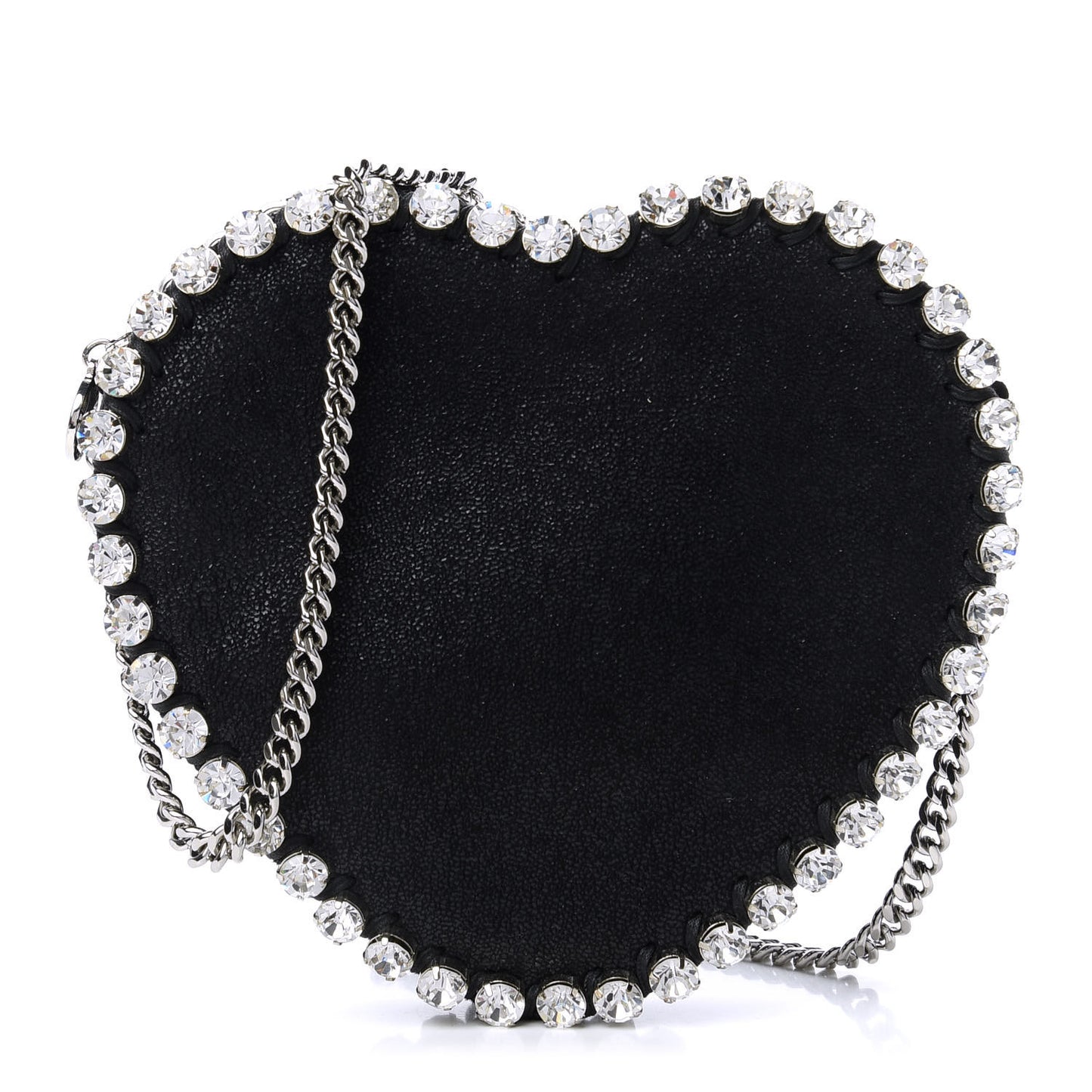 Shaggy Deer Crystal Falabella Heart Crossbody Bag Black