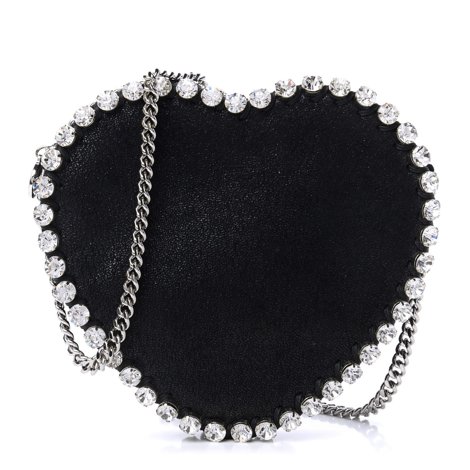 Stella McCartney Shaggy Deer Crystal Falabella Heart Crossbody Bag Black 1 of 9
