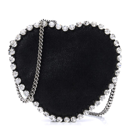 Stella McCartney Shaggy Deer Crystal Falabella Heart Crossbody Bag Black 1 of 9