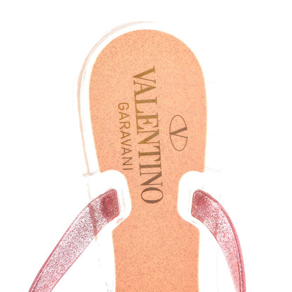 Valentino Garavani PVC Jelly Glitter Rockstud Bow Thong Sandals 37 Pink 7 of 8
