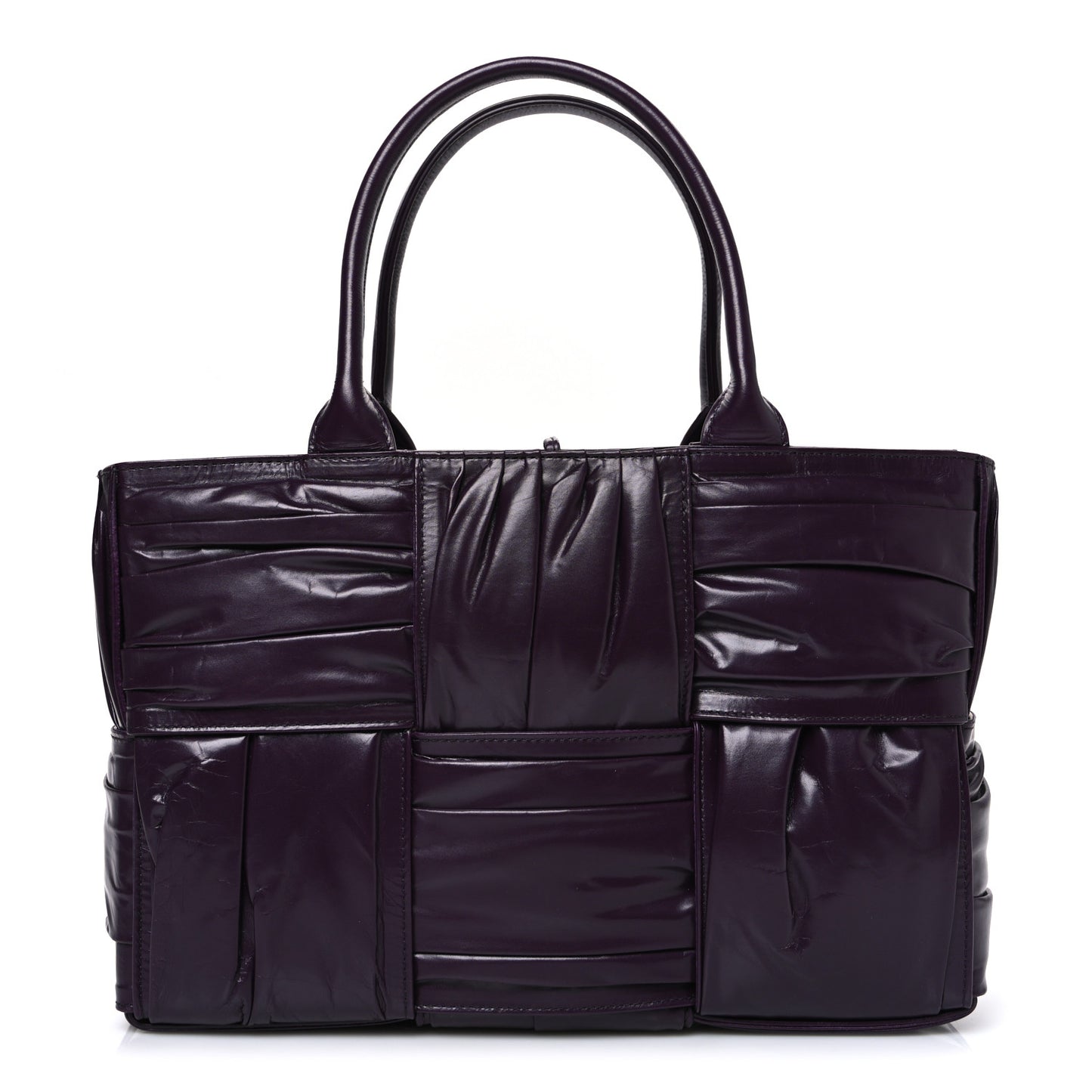 Foulard Intrecciato Pleated Medium Arco Tote Dark Mystic