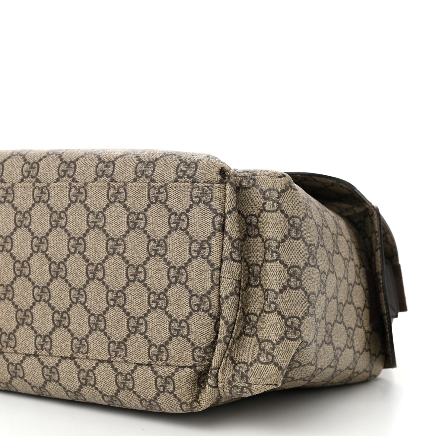 GG Plus Monogram Messenger Diaper Bag Dark Brown