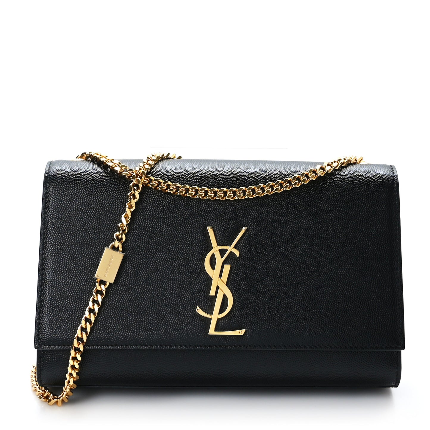 Grain De Poudre Medium Classic Monogram Kate Satchel Black