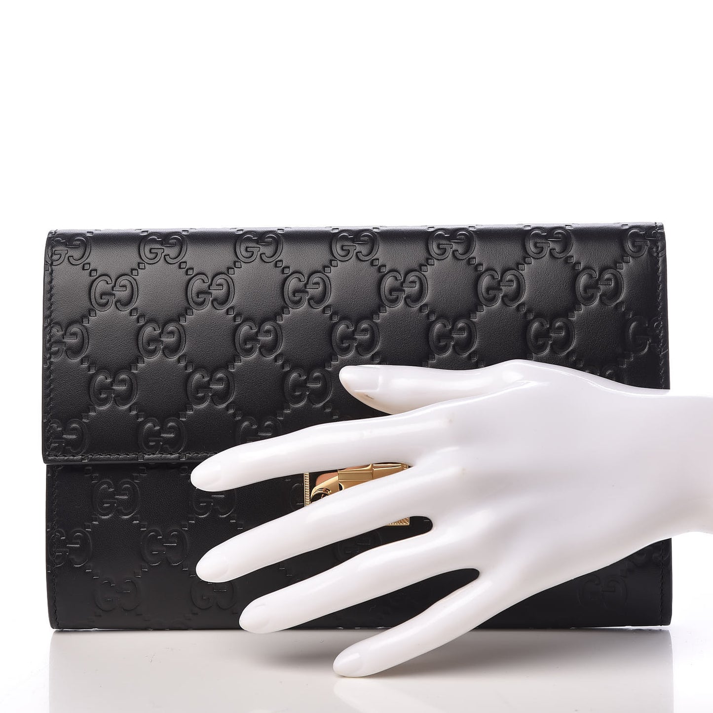 Guccissima Padlock Clutch Black