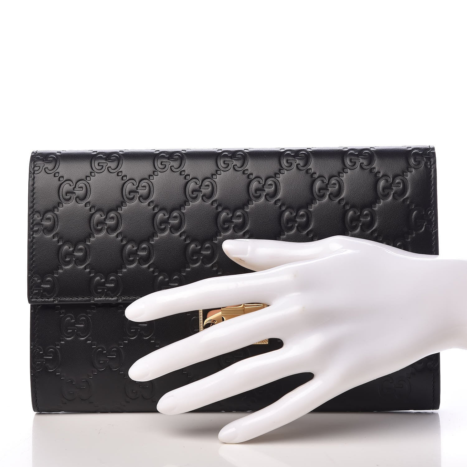 Gucci Guccissima Padlock Clutch Black 2 of 10