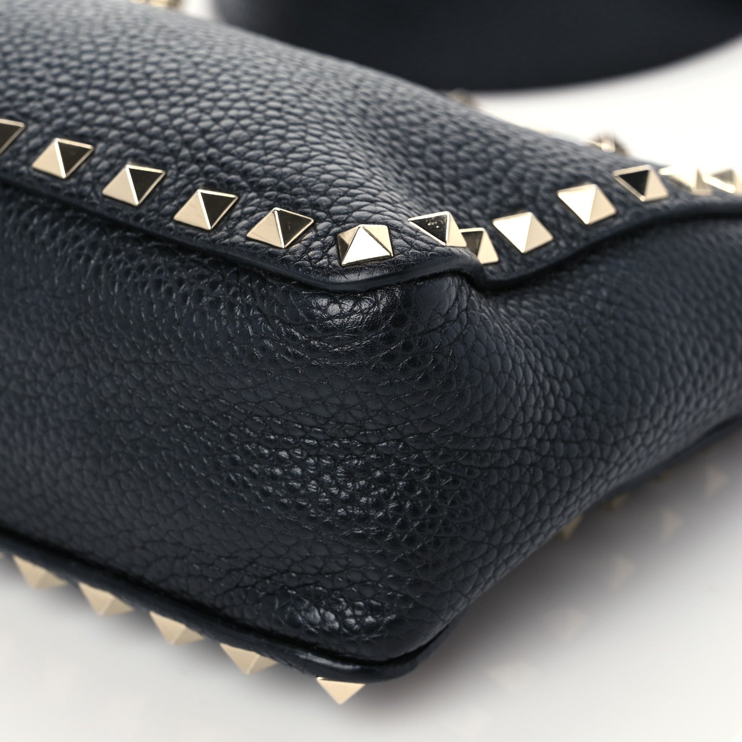 Valentino Garavani Pebbled Calfskin Mini Rockstud Flip-Lock Messenger Bag Black 8 of 8