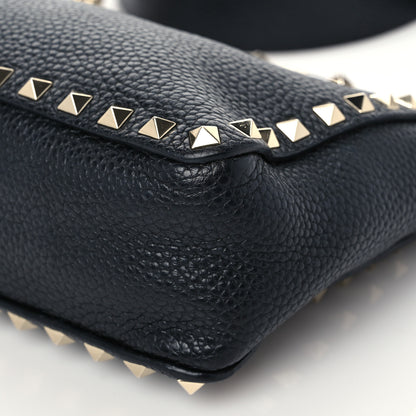 Valentino Garavani Pebbled Calfskin Mini Rockstud Flip-Lock Messenger Bag Black 8 of 8