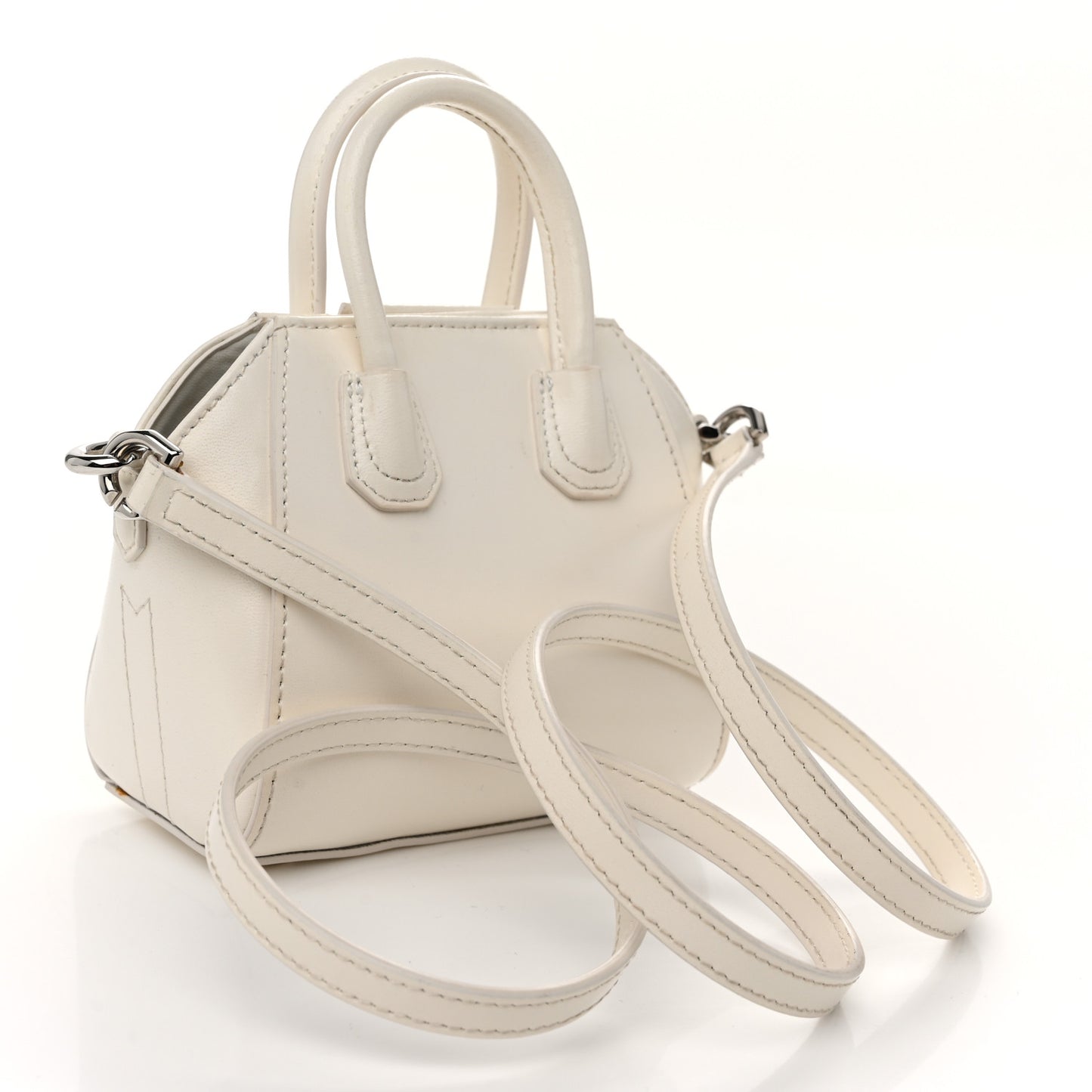 Shiny Lord Calfskin Micro Antigona Ivory