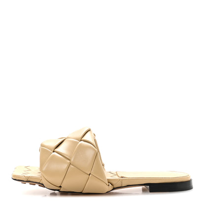 Bottega Veneta Nappa Maxi Intrecciato Lido Flat Sandals 37 Cane Sugar 1 of 8
