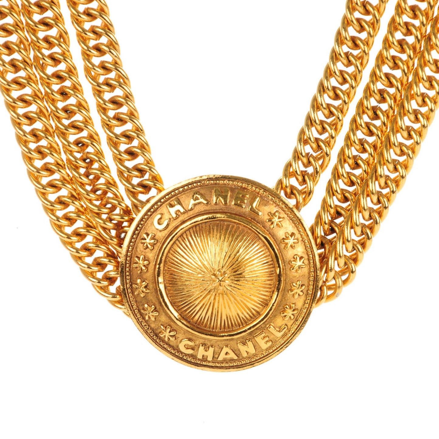 Multi Strand Chain Short Necklace Gold