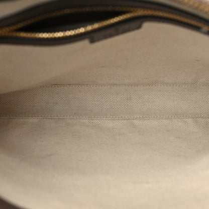 Gucci Monogram Jumbo GG Textured Dollar Calfskin Web Wristlet Messenger Bag Camel Ebony New Acero 5 of 9