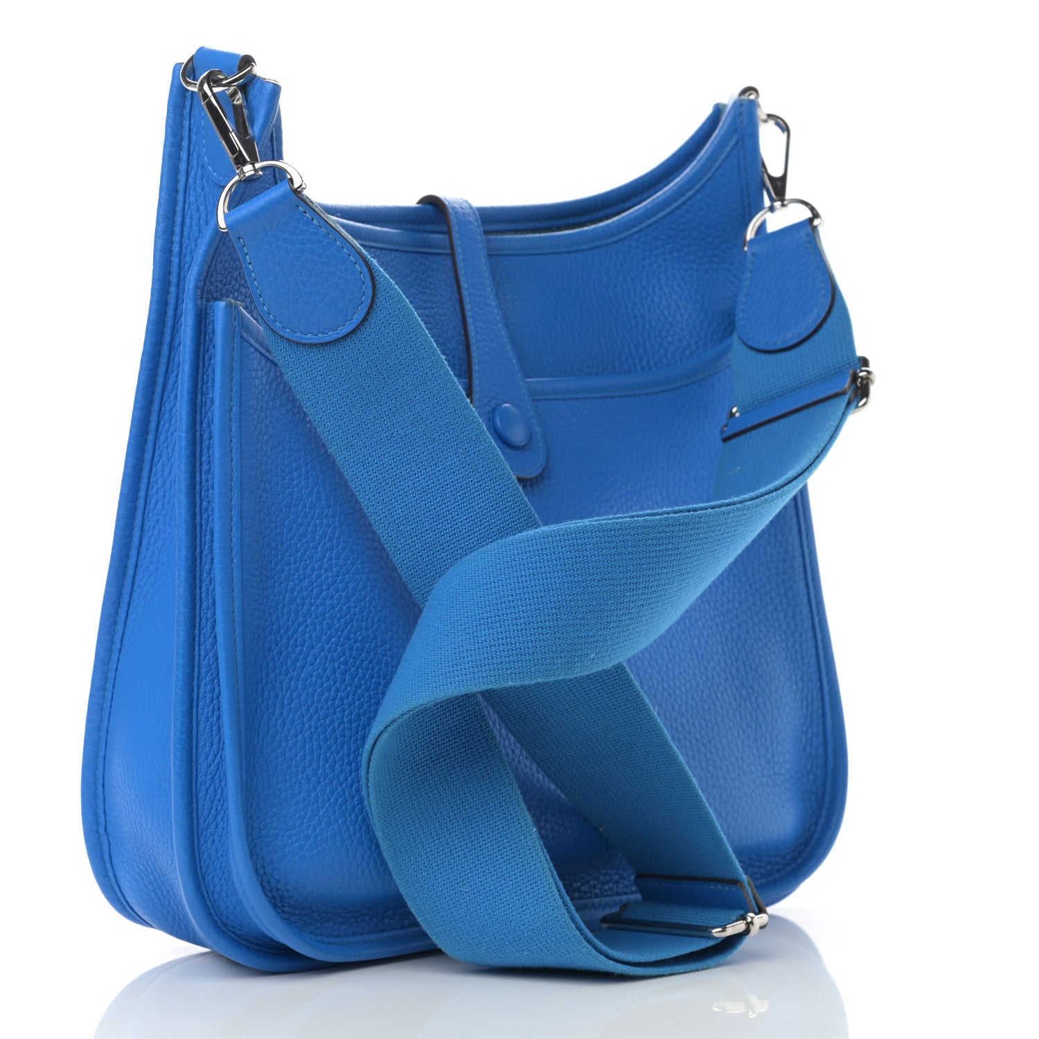 Hermes Taurillon Clemence Evelyne III PM Bleu Hydra 3 of 14