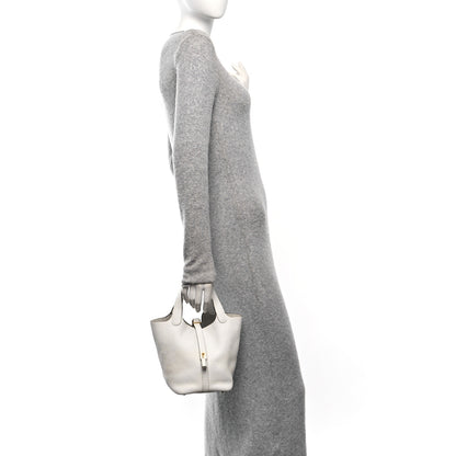 Hermes Taurillon Clemence Picotin Lock 18 PM New White 2 of 11