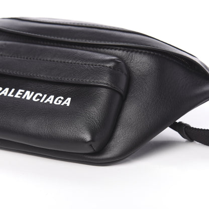 Balenciaga Smooth Calfskin Logo Everyday Beltpack XS Black White 9 of 10