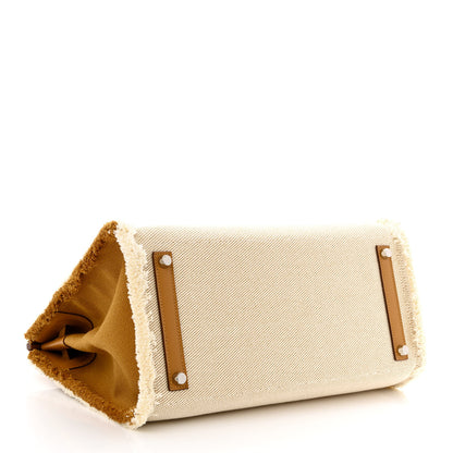 Hermes Swift Twill H Fray Fray Birkin 35 Sesame Ecru 4 of 11