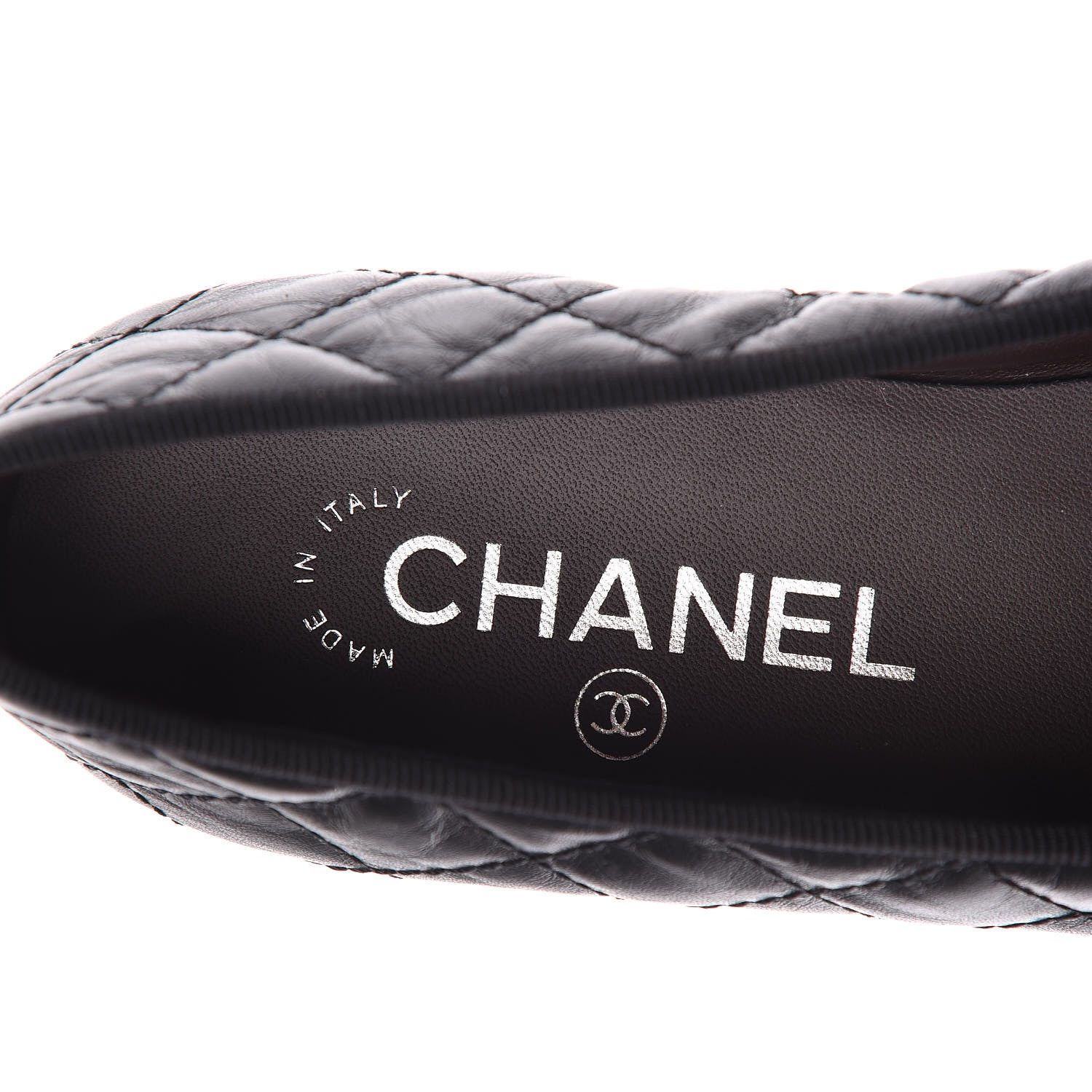 Chanel Aged Calfskin Quilted Cap Toe Ballerina Flats 37 Black 8 of 9