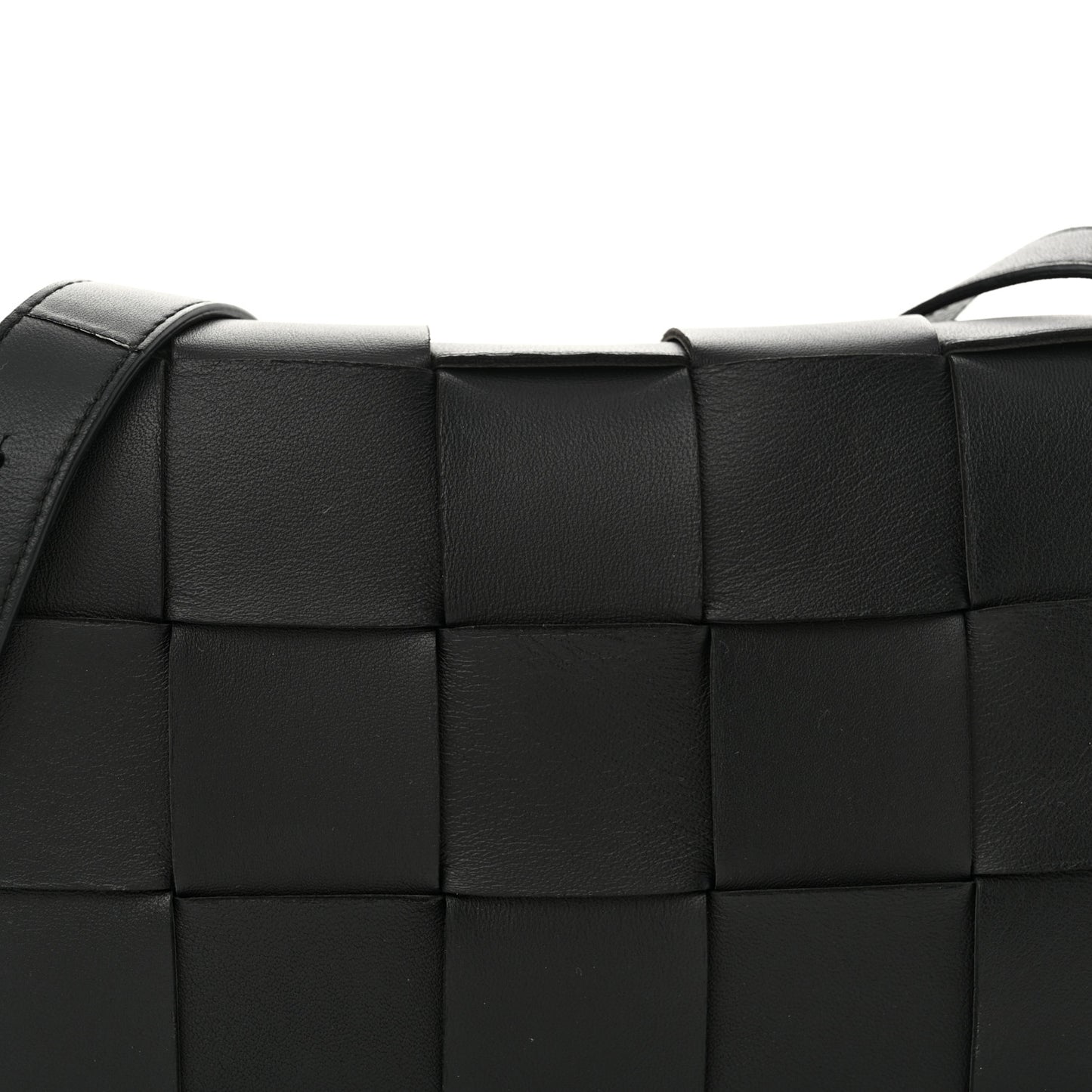 Lambskin Maxi Intrecciato Cassette Crossbody Bag Black