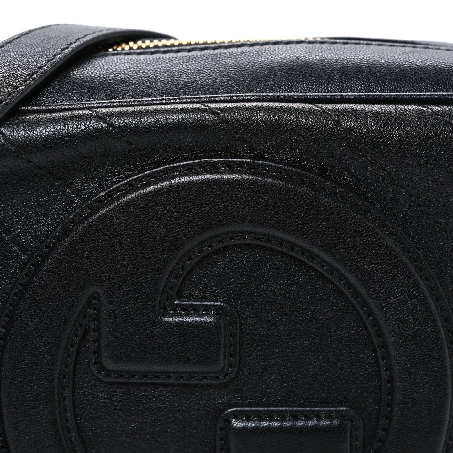 Sakai Be Green Calfskin Diagonal Stitched Small Blondie Shoulder Bag Black