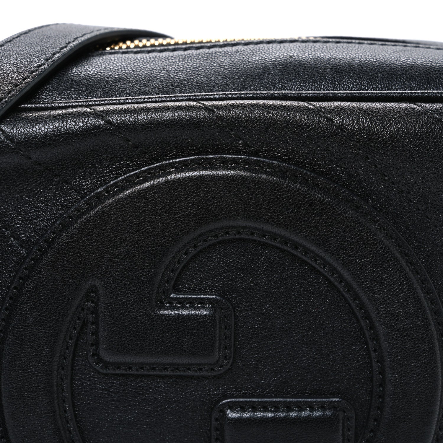 Gucci Sakai Be Green Calfskin Diagonal Stitched Small Blondie Shoulder Bag Black 8 of 10