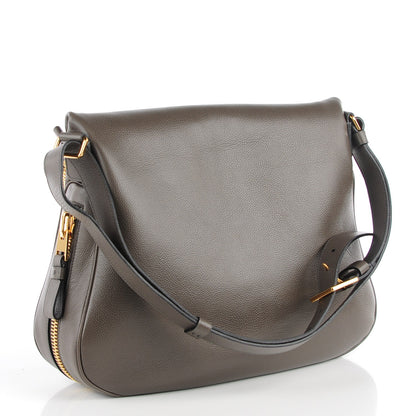 Tom Ford Pebbled Calfskin Large Jennifer Graphite 3 of 8