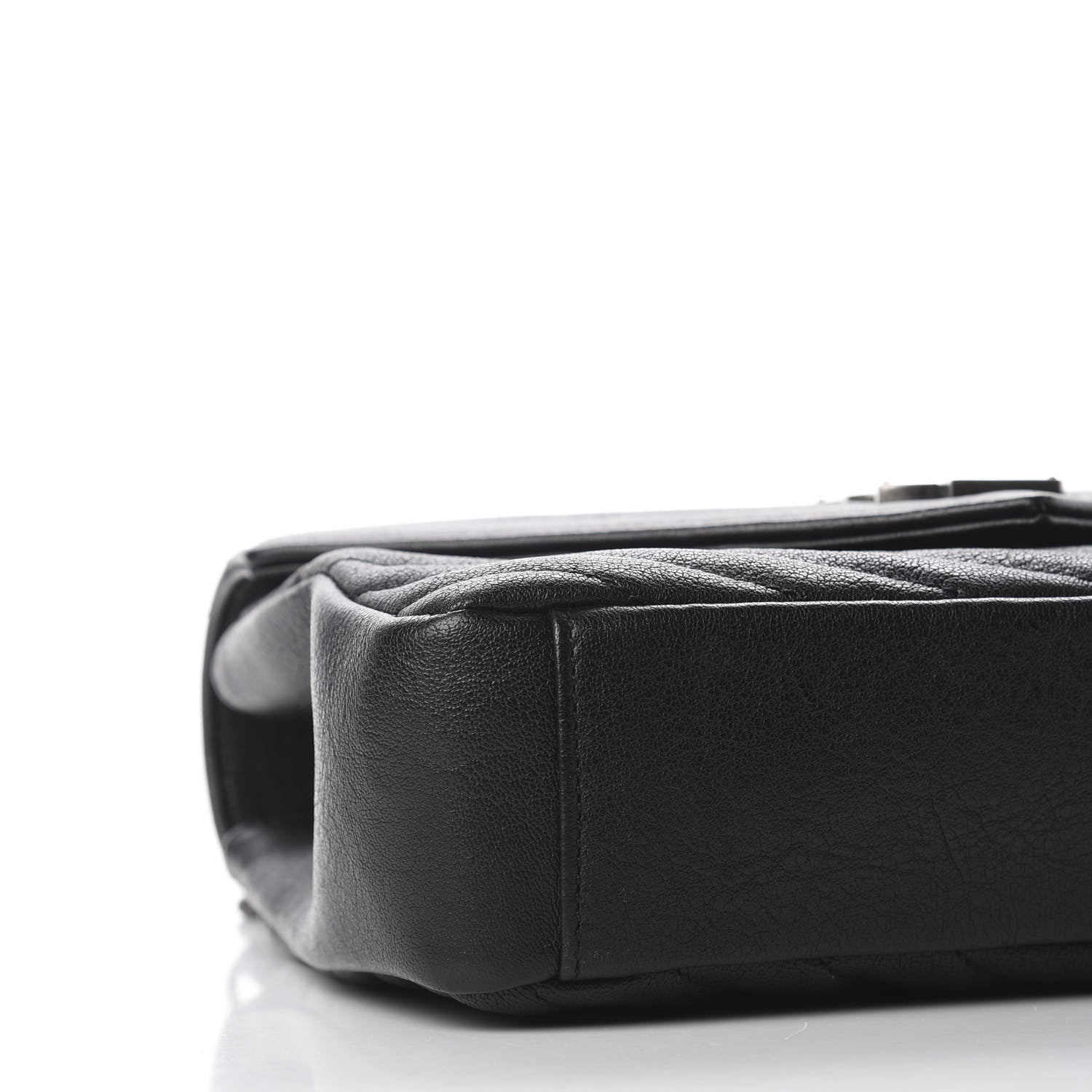 Saint Laurent Sheepskin Matelasse Chevron Monogram Medium College Bag Black 5 of 10
