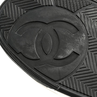 Chanel Calfskin Womens Logo Sneakers 35 Black White 9 of 10