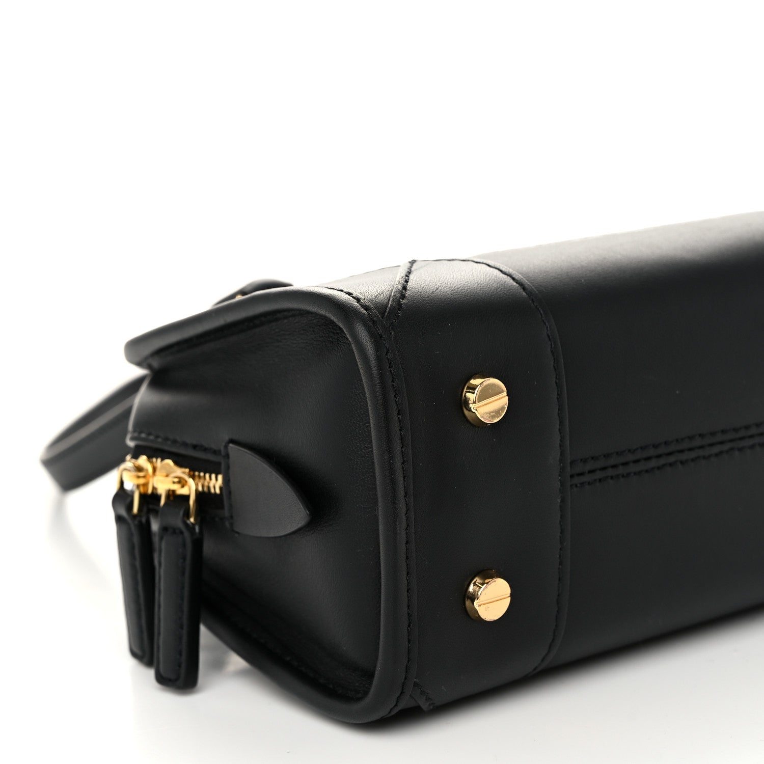 MCM Calfskin Mini Aren Boston Bag Black 8 of 9