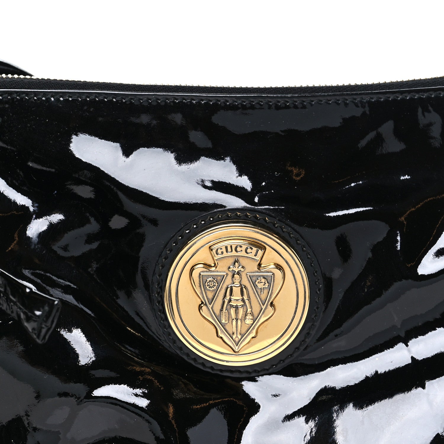 Gucci Patent Hysteria Large Clutch Black 8 of 8